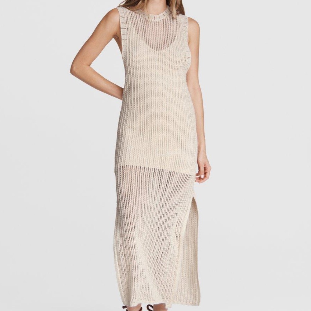 Rag and Bone Riley Crew Ivory Midi Dress 
W(M)